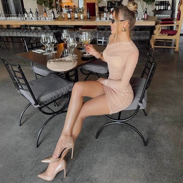 Damen Bodycon Kleid mit verstellbaren Trägern Drune