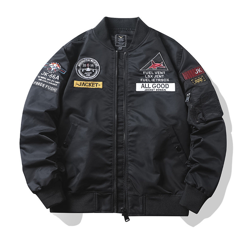 Herren Stylische Bomberjacke mit einzigartigen Patches Drune
