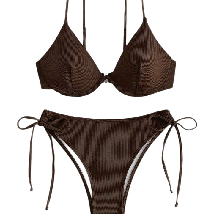 Damen Triangel-Bikini mit verstellbaren Trägern und Seitenschnürungen Drune