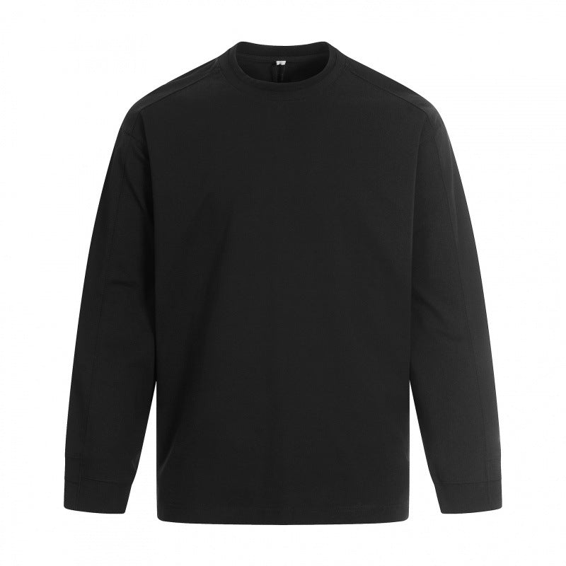 Unisex Langärmeliges Oversize-Basic-Shirt mit Rundhalsausschnitt Drune