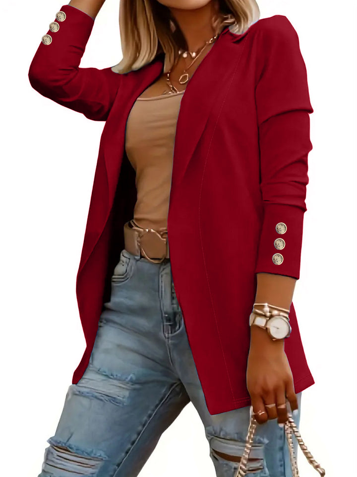 Damen Eleganter Blazer mit glamourösen Knöpfen und taillierter Passform Drune