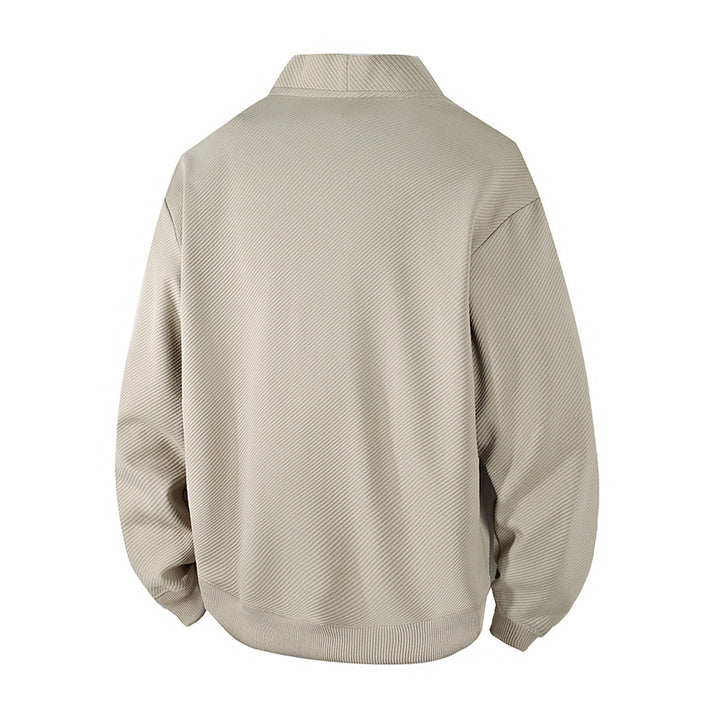 Herren strukturierter Strick-Cardigan-Blouson mit durchgehender Knopfleiste und aufgesetzten Eingrifftaschen Drune
