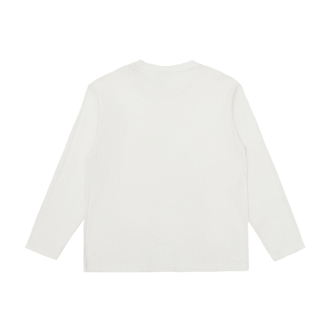 Unisex Fein geripptes Langarmshirt mit Rundhalsausschnitt und leichter Oversize-Silhouette Drune