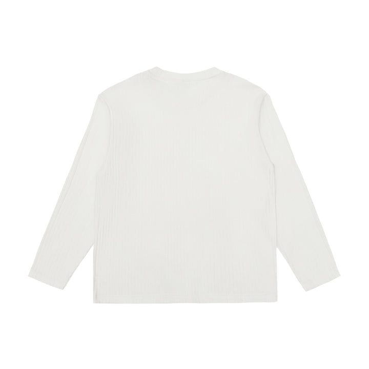 Unisex Fein geripptes Langarmshirt mit Rundhalsausschnitt und leichter Oversize-Silhouette Drune