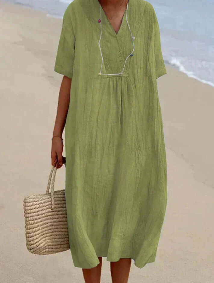 Drune | Sommerkleid Aus Baumwolle und Leinen