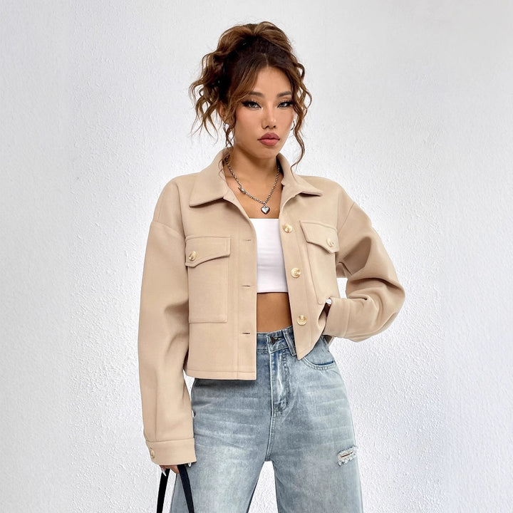 Damen lässige Chino-Jacke mit modischen Knopfdetails und praktischen Taschen Drune