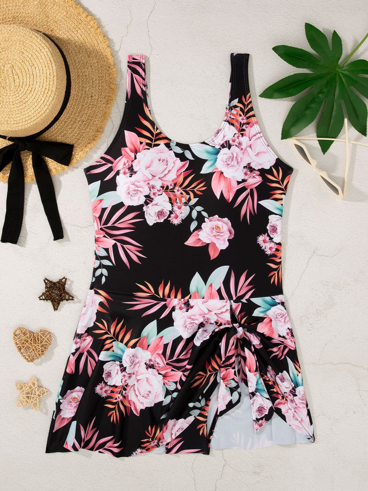 Damen Monokini mit verspieltem Punkte-Muster und Wickeleffekt Drune