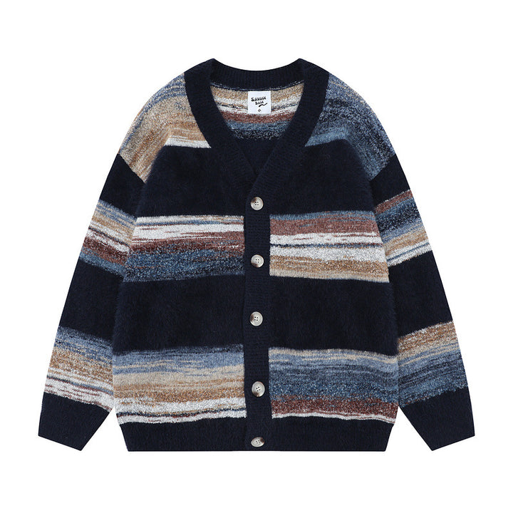 Damen Modische Strickjacke mit V-Ausschnitt Drune