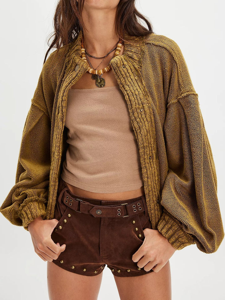Damen Modische Strickjacke mit Knopfdetails