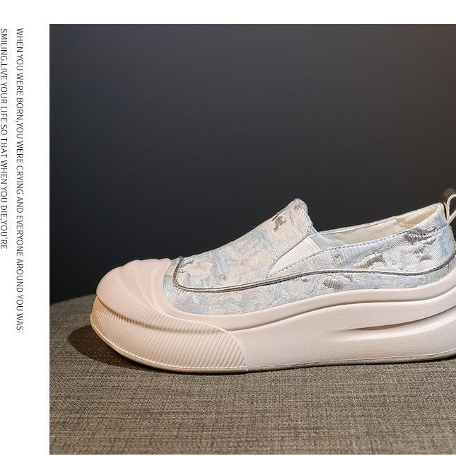 Damen Slip-On Sneakers mit elastischem Obermaterial und dämpfender Sohle Drune