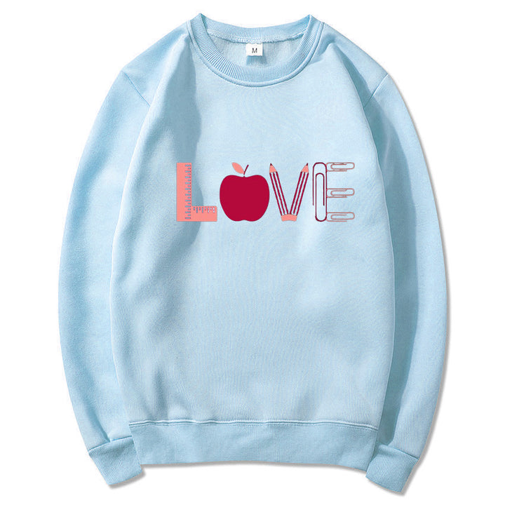 Damen Sweatshirt mit kreativem Love-Motiv Drune