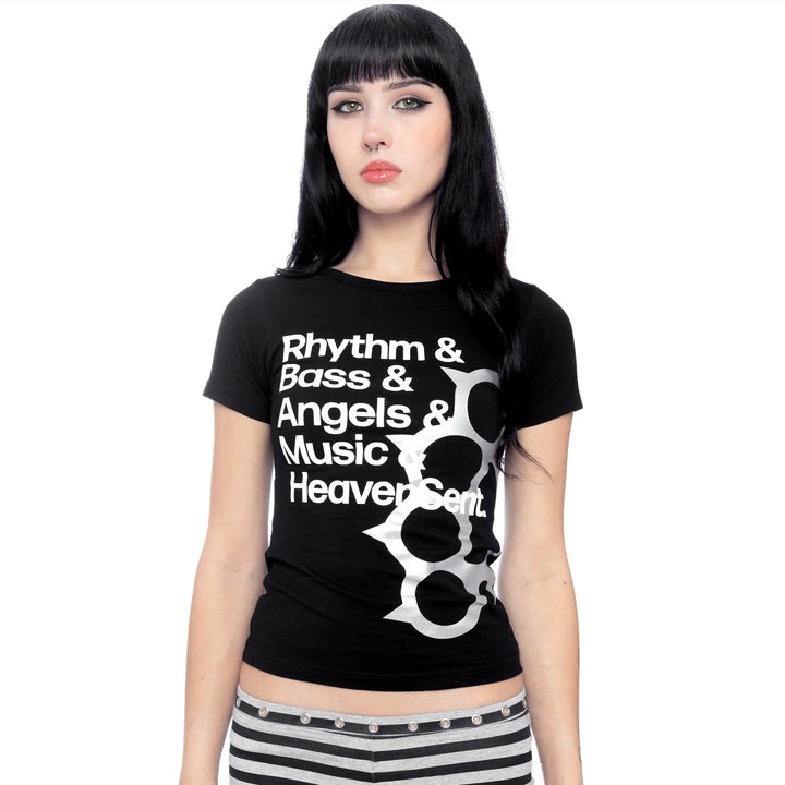 Damen T-Shirt mit kreativem Druckdesign und figurbetontem Schnitt Drune