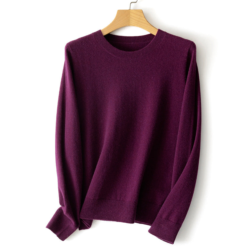 Damen Feinstrick-Rundhalspullover aus Kaschmir-Mix mit leichter Oversize-Passform Drune