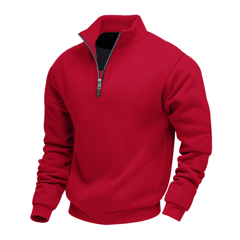 Herren leichter Fleecepullover mit Stehkragen und halblangem Reißverschluss Drune