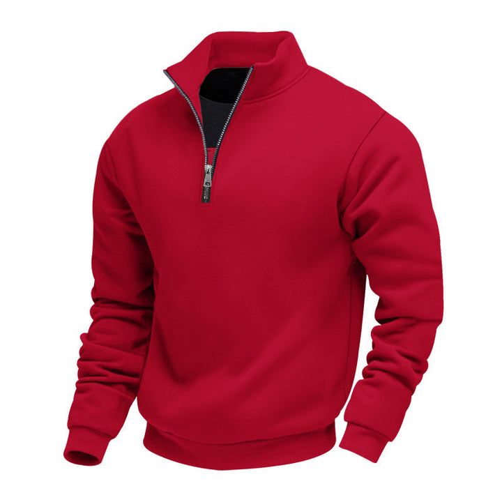Herren leichter Fleecepullover mit Stehkragen und halblangem Reißverschluss Drune
