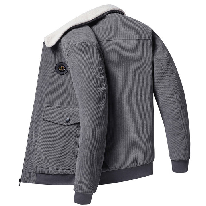 Herren Cord-Blouson mit Sherpa-Kragen, wattierter Innenlage und Reißverschluss Drune