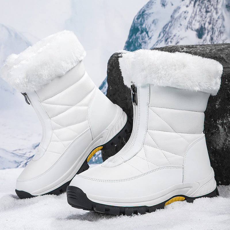 Damen Gefütterte Thermo-Winterstiefel mit Reißverschluss und rutschfester Profilsohle Drune