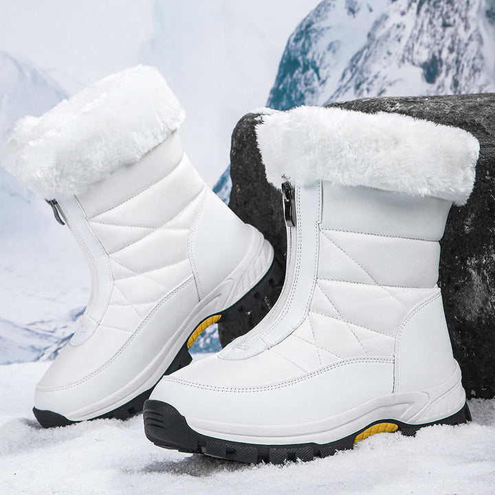 Damen Gefütterte Thermo-Winterstiefel mit Reißverschluss und rutschfester Profilsohle Drune