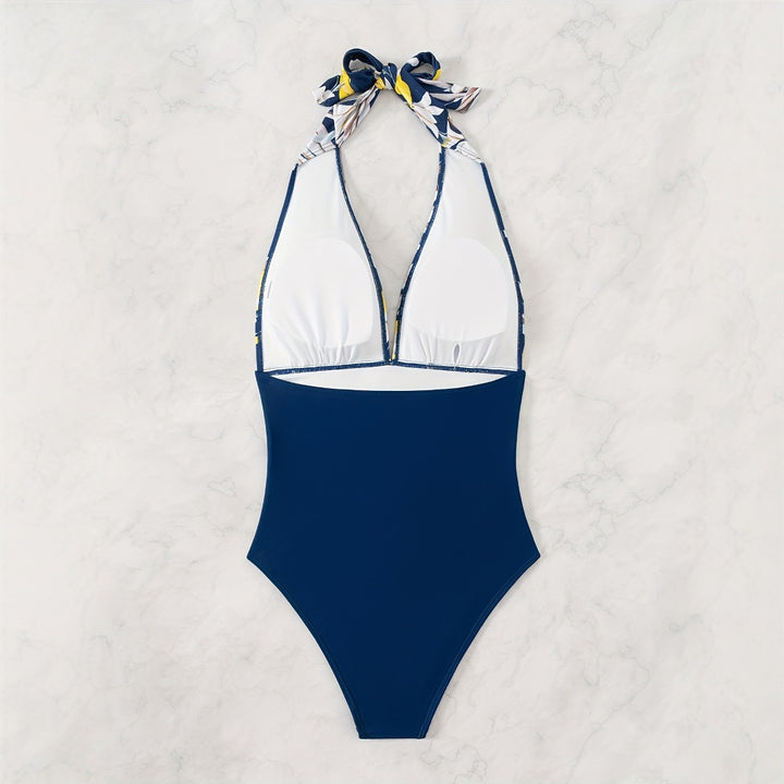Damen Hochgeschnittener Floral Badeanzug Drune