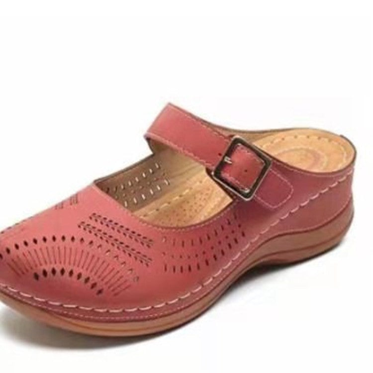 Damen Komfort Leder Clogs Sandalen Drune
