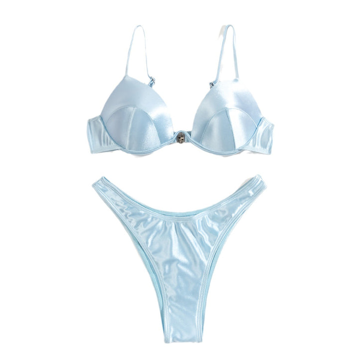 Damen Push-Up-Bikini mit glänzenden Cups Drune