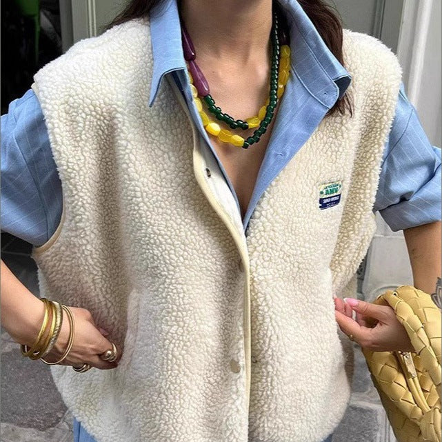 Damen modische Weste mit Fleece-Futter und praktischen Taschen Drune