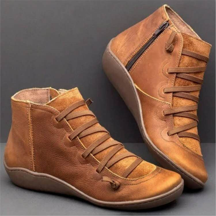 Damen Komfort-Ankleboot mit elastischer Schnürung und ergonomischer Komfortsohle Drune