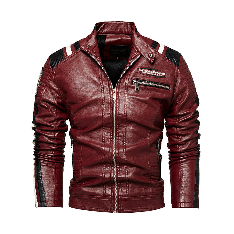 Herren Hochwertige Kunstleder-Motorradjacke Drune