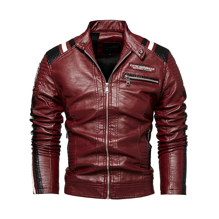 Herren Hochwertige Kunstleder-Motorradjacke Drune