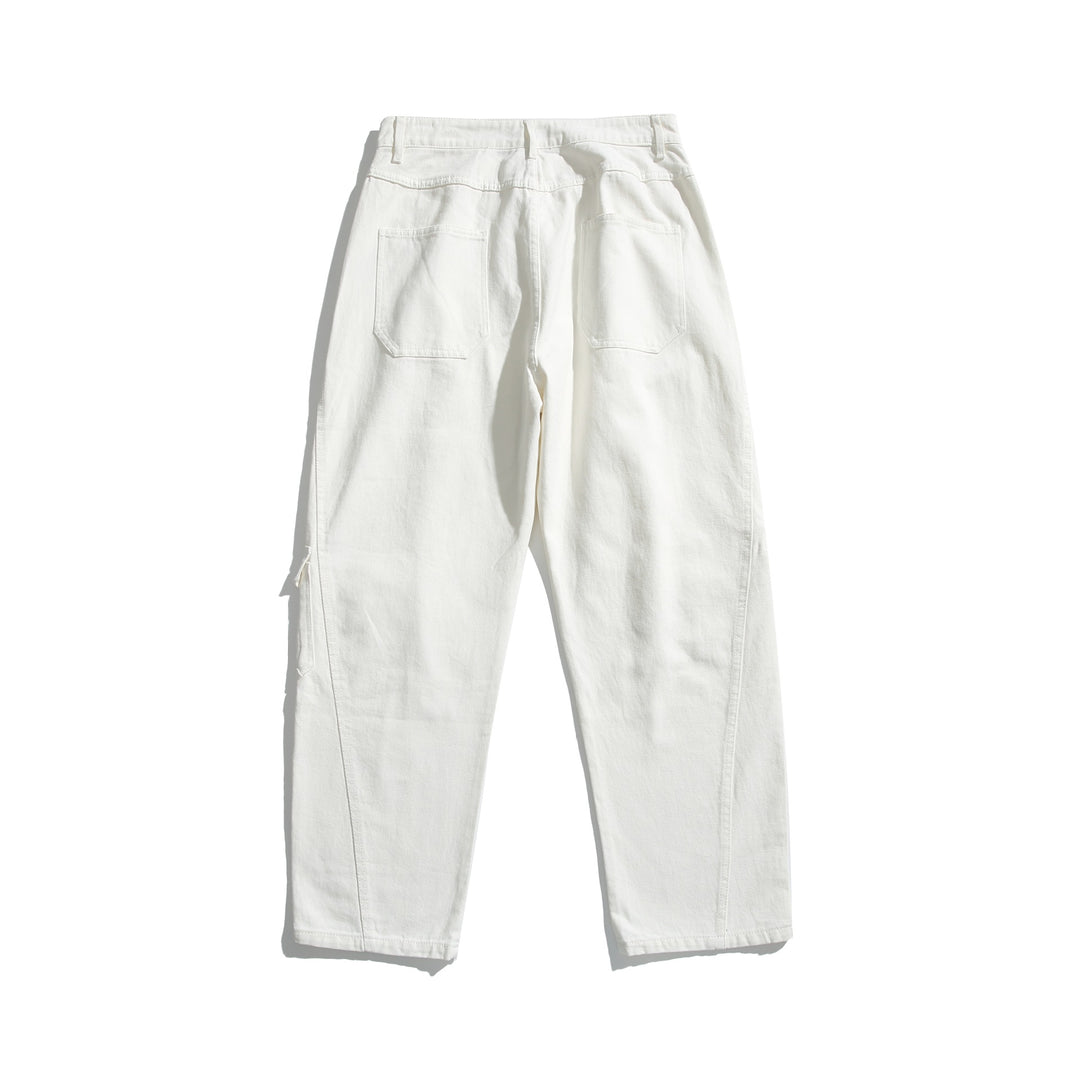 Damen High‑Waist Cargo‑Hose aus robustem Denim mit großen Pattentaschen Drune