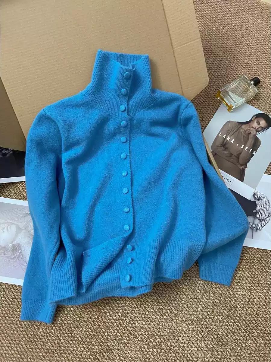 Damen Eleganter Pullover mit Knopfleiste Drune