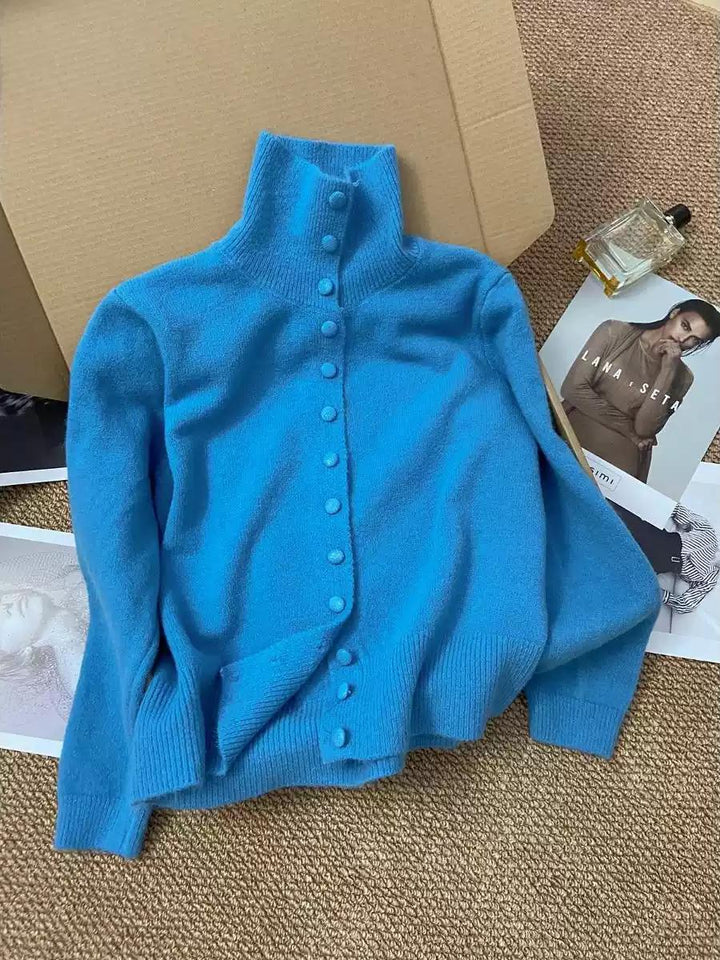 Damen Eleganter Pullover mit Knopfleiste Drune