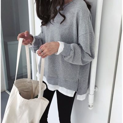 Damen Lässiger Sweatshirt mit weitem Schnitt und modernen Details