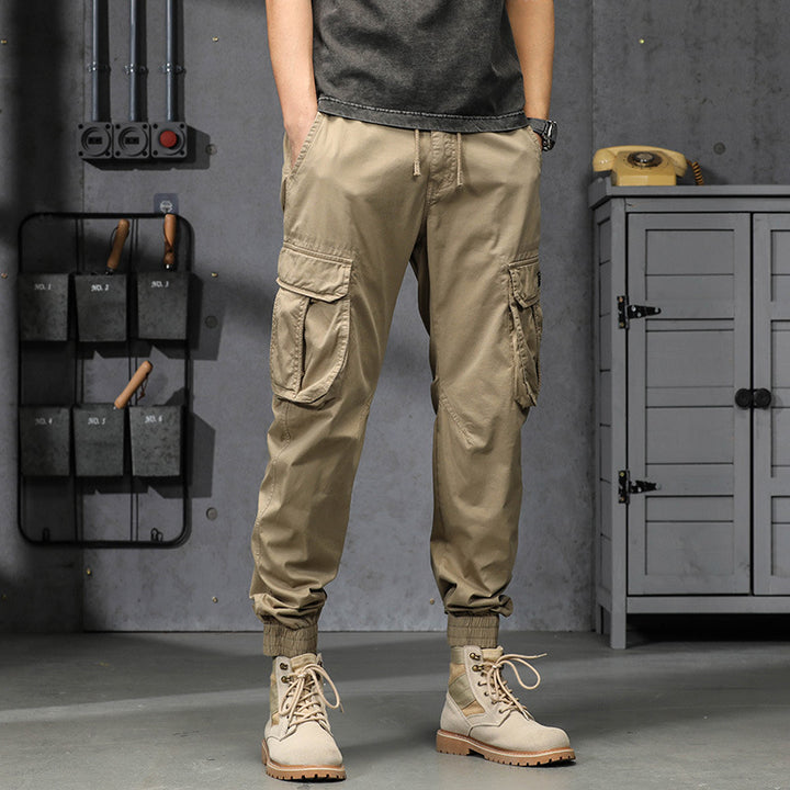 Herren Cargo-Joggerhose im Utility-Look mit elastischem Bund, Multifach‑Taschen und gerippten Knöcheln Drune