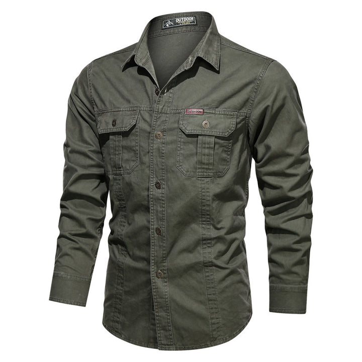 Herren nan Field-Hemdjacke aus Baumwoll-Twill mit verstärkten Nähten und doppelten Brusttaschen Drune
