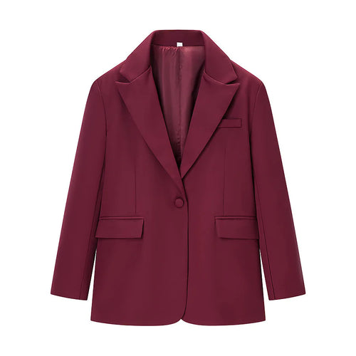 Damen nan kastiger Blazer mit spitzem Revers, Pattentaschen und durchgehendem Innenfutter Drune