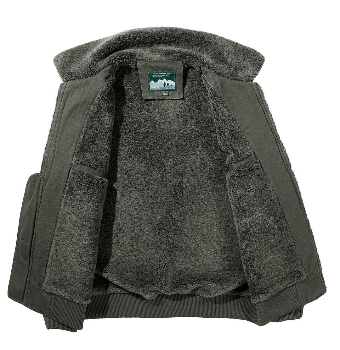 Herren Utility-Pilotenjacke mit Sherpa-Innenfutter Schulterklappen und aufgesetzten Taschen Drune