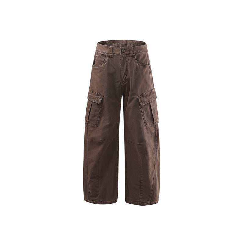 Damen Weite High Waist Cargo Culotte aus Baumwolltwill mit Mehrfachtaschen Drune