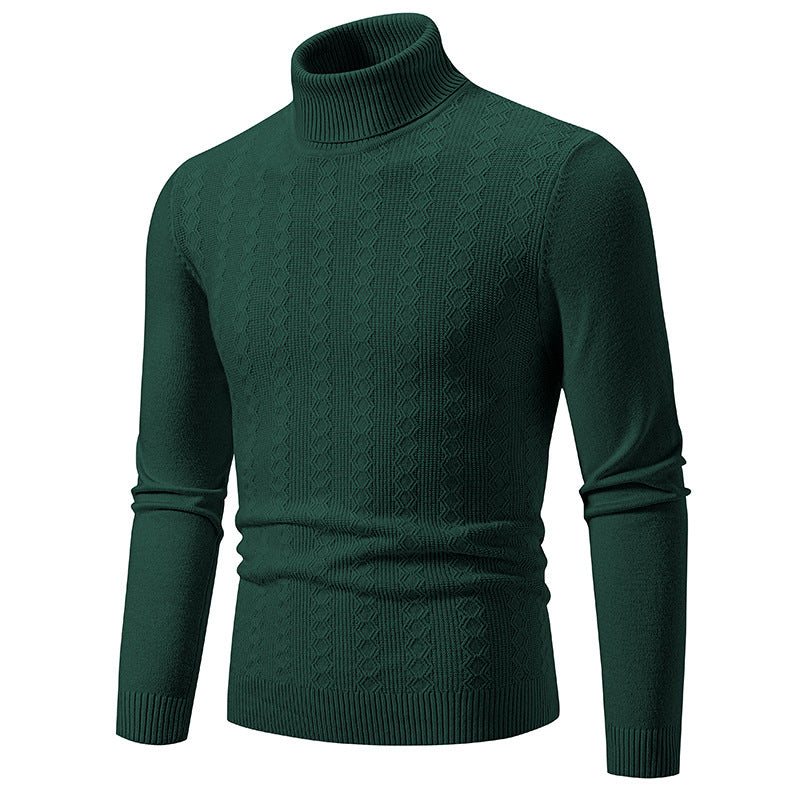 Herren Feiner Rollkragenpullover aus Feinstrick mit Zopfmuster und schmaler Silhouette Drune