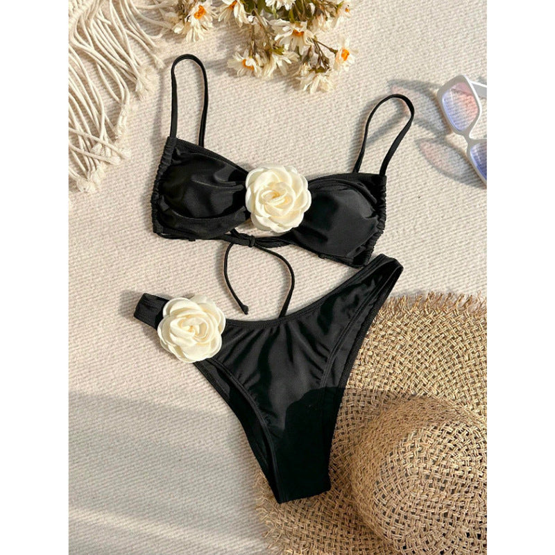 Damen Bikini-Set mit eleganter Blumenapplikation Drune