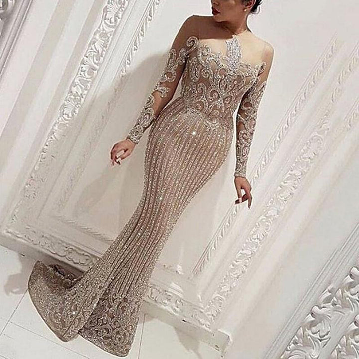 Damen Elegantes Abendkleid mit glitzernden Pailletten und schmalem Schnitt Drune