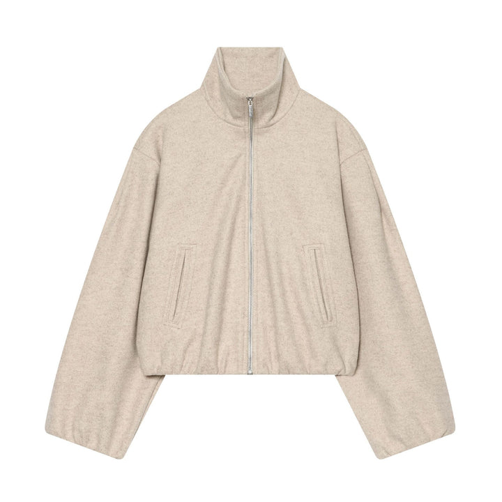 Damen Cropped Wollmix-Blouson mit hohem Stehkragen und Reißverschluss Drune