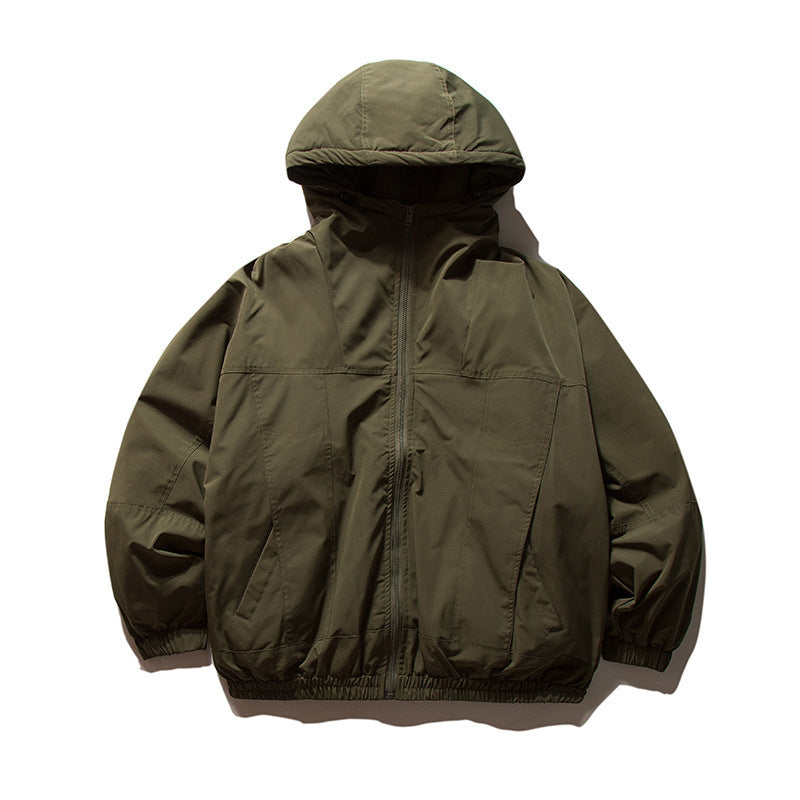 Herren Leichte wind- und wasserabweisende Kapuzenjacke im Boxy‑Oversize‑Cut mit Elastikbündchen Drune