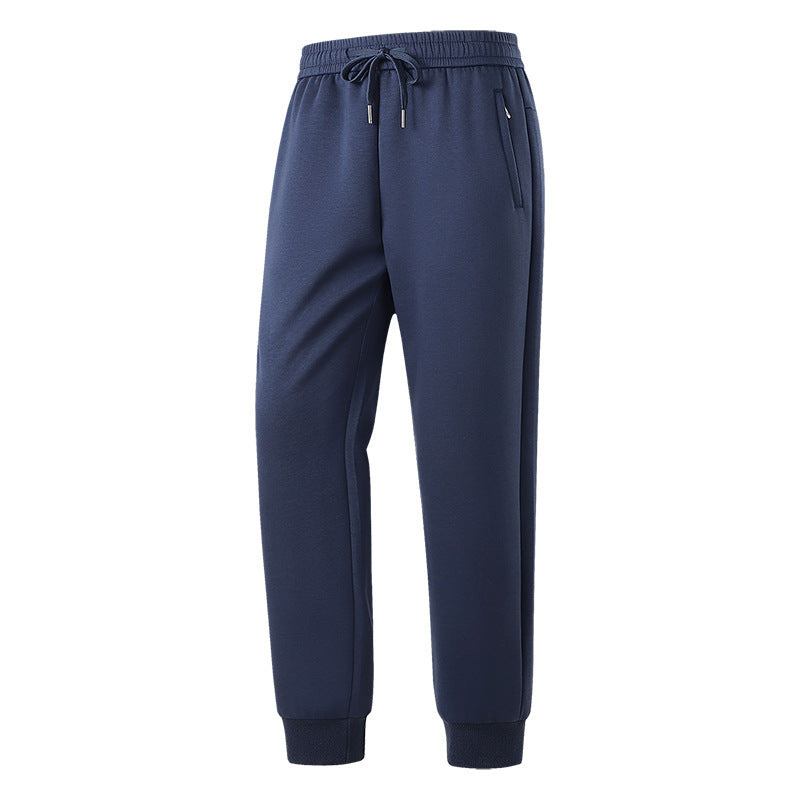 Herren Slim-Fit Freizeithose aus atmungsaktivem Funktionsfleece mit Kordelbund, Reißverschlusstaschen & Rippbündchen Drune