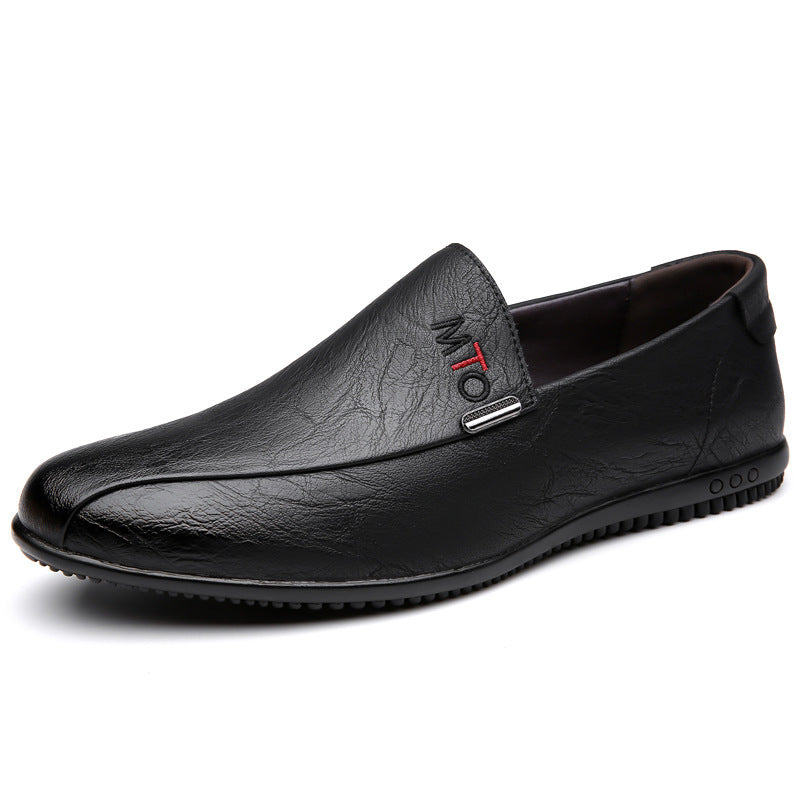 Herren Eleganter Lederoptik-Slipper mit flexibler Noppen-Gummisohle Drune
