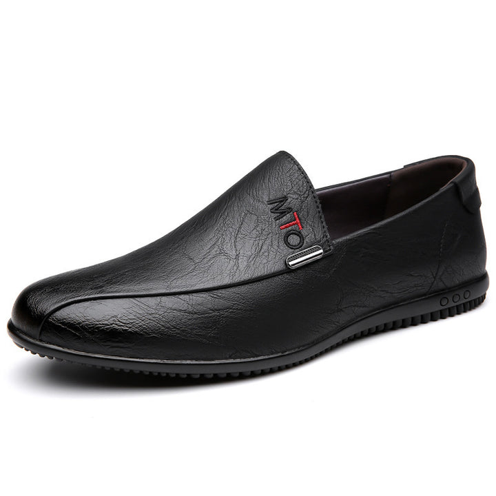 Herren Eleganter Lederoptik-Slipper mit flexibler Noppen-Gummisohle Drune