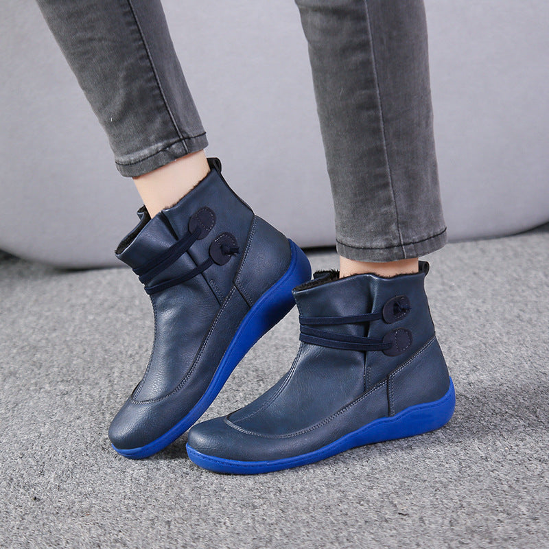 Damen modische Winterstiefeletten mit modernem Schnürdesign und rutschfester Sohle Drune