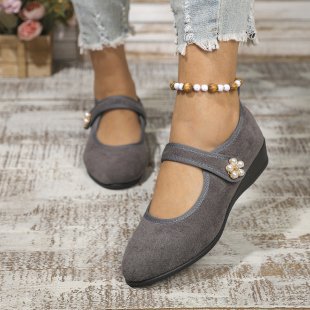Damen Mokassin-Schuhe mit elegantem Riemen und zeitloser Blütenapplikation Drune