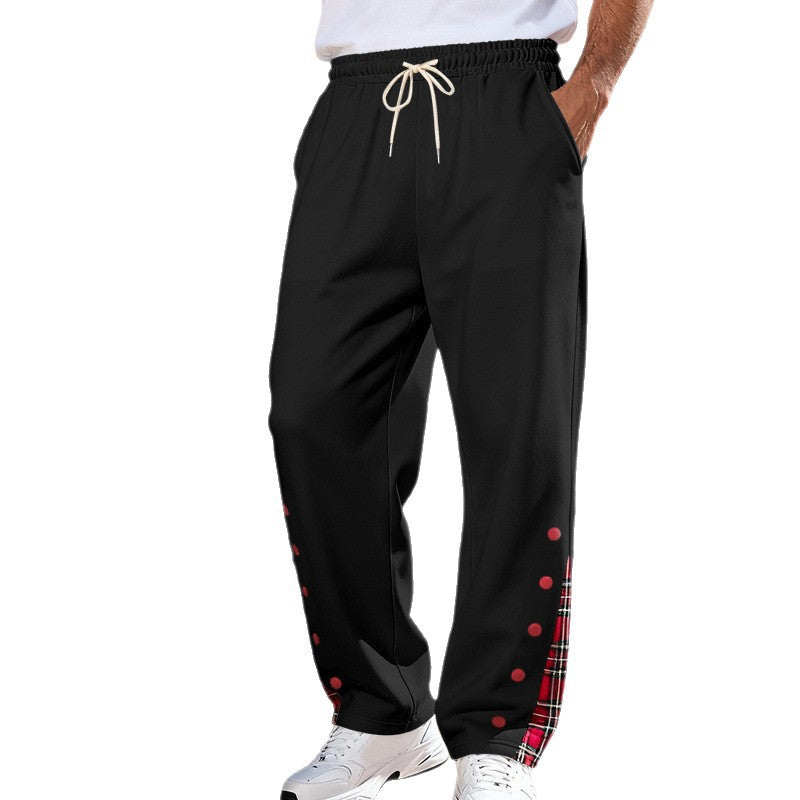 Herren Lässige Sweatpants mit Karoinnenblende und Druckknopf-Leiste Drune