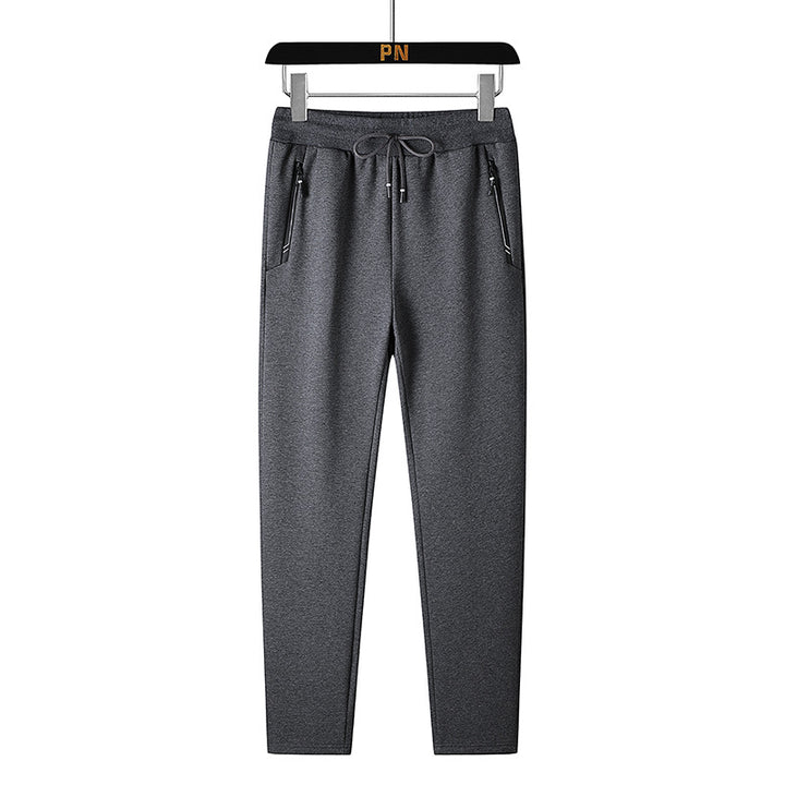 Herren Thermo-Fleece-Jogginghose mit angerauter Innenseite, Reflektierenden Reißverschlusstaschen und Kordelbund Drune